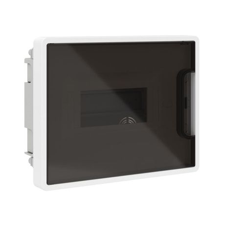 Щиток 8 мод встраиваемый для полых стен FRAME ЩРв-П-8, белый, с тонированной дверцей, 2 шинами PEN на и 6 отв. F08B3WD DKC ДКС