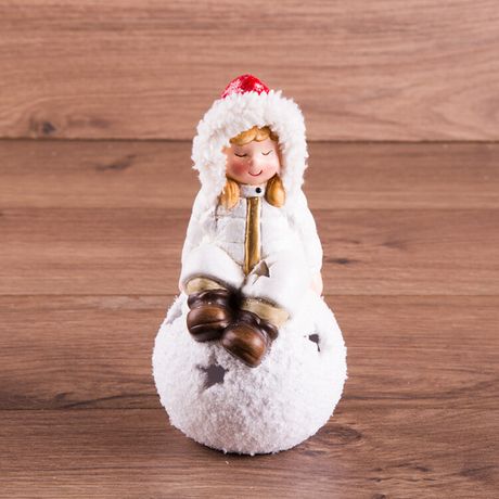 Керамическая домашняя фигурка Снегурочка на шаре 9*8*16 см - 505-009 NEON-NIGHT