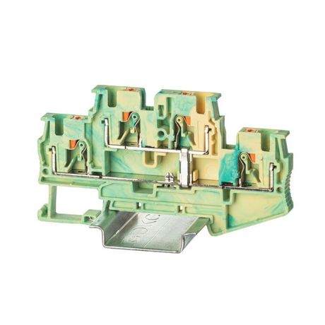 Клемма заземления двухуровневая, зажим push-in, 4 точки подключения, кв.мм | VPRTT-4-PE-YG DKC ДКС