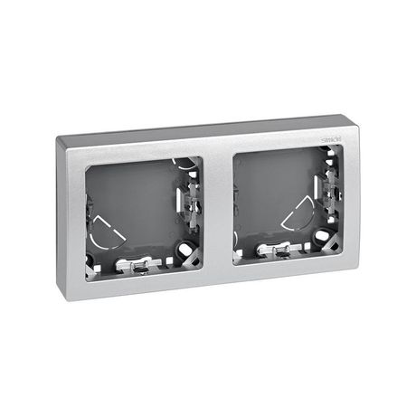 Рамка на 2 поста горизонтальная 75х146 мм, S73L, алюминий - 73620-63 Simon