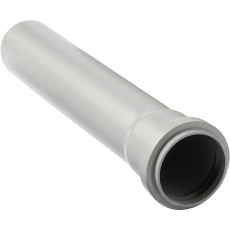 Труба канализационная 40x150 мм PP, однораструбная, серая - 114015 PRO AQUA