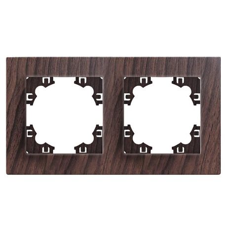 Рамка двухместная горизонтальная серия Афина венге (еврослот) - A0044-V Союз