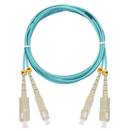 Патч-корд NMF-PC2M3C2-SCU-SCU-003 волоконно-оптический соед. многомод. 50/125мкм стандарта ОМ3 SC/UPC-SC/UPC двойн. LSZH нг(В)-HFLTx 2мм аква 3м NIKOMAX