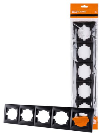 Рамка 5-ти постовая горизонтальная графит "Лама" | SQ1815-0637 TDM