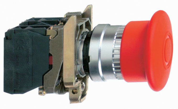 Кнопка красная с фиксацией 22мм Гриб - XB4BT845 Schneider Electric