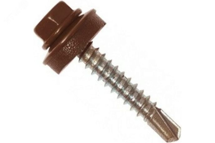 Саморез 4,8х35 кровельный сверло RAL8017 коричневый Daxmer (3000шт) - 016965 Руфкомплект 316965