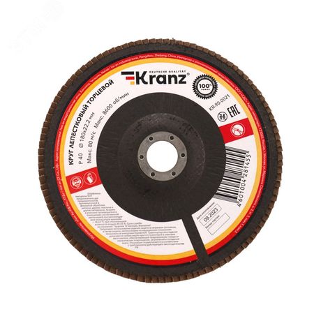 Круг лепестковый торцевой, P40, 180х22,2мм - KR-90-0021 MEET REXANT арт. KR-90-0021