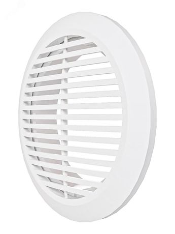 Решетка вентиляционная круглая D165 вытяжная, из ABS пластика, с фланцем D120 - 12РКФ ЭРА 181