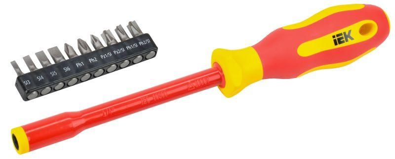 Отвертка диэлектрическая с набором бит Т2 11шт ARMA2L 5 | A2L5-SC30-T2-N1-11 IEK