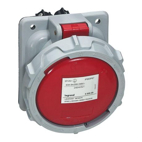 Розетка встроенная - 63А 3К+Н+З 380В IP67 555589 Legrand