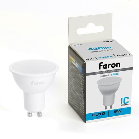 Лампа светодиодная LED 5вт 230в GU10 дневной - 51217 FERON