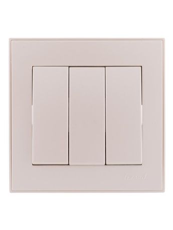 Выключатель 3-кл. СП Rain 10А IP20 жемчуж./бел. метал. LEZARD 703-3030-109