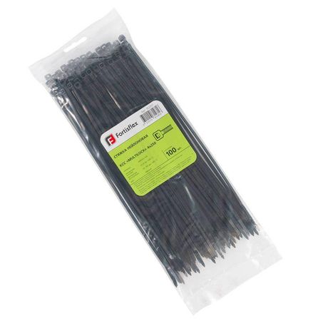 Стяжка нейлоновая КСС «MULTILOCK» 4х250 (черн) (100шт) | 102317 Fortisflex КВТ