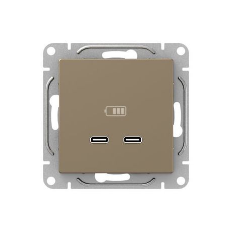 Механизм розетки USB-C - 2шт, шампань Эпика |UP1-SOC-2USBC| EKF EKF арт. UP1-SOC-2USBC