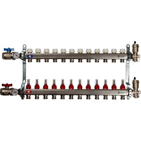 Коллектор STOUT из нержавеющей стали в сборе с расходомерами 12 вых. - RG008P0RN81RMI SMS 0907 000012