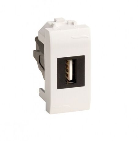 Розетка мультимедийная Brava 1мод. USB 2.0 бел. DKC 76200B ДКС