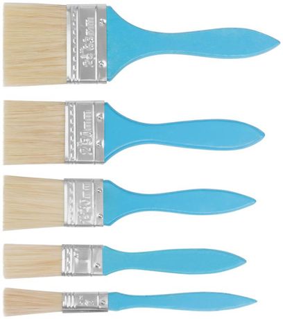Кисть флейцевая синяя ручка набор 5шт (1/2дюйм 1дюйм 1.5дюйм 2дюйм 2.5дюйм) FIT 01502 РОС