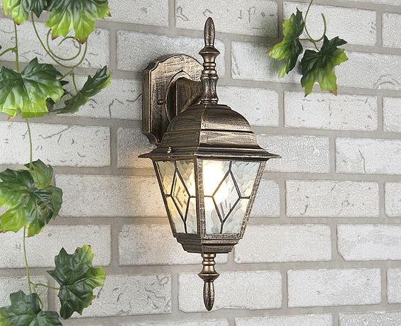 Светильник садово-парковый Vega D черное золото настенный | a025018 Elektrostandard