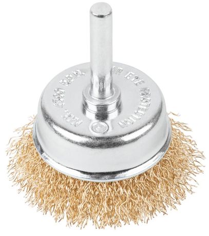Щетка для дрели, Чашка, латунированная витая проволока 0,3 мм, 50 блистер, Profi - 82-910 РОС