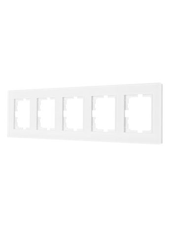 Рамка 5-местн. гориз. VESNA стекло бел. LEZARD 742-5480-150
