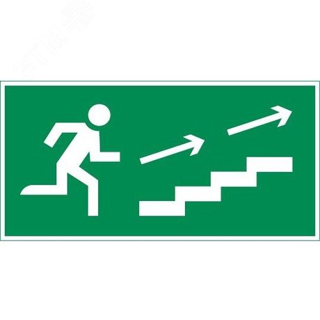 Пиктограмма ПО ЛЕСТНИЦЕ ВВЕРХ ВПРАВО 180х90мм для аварийно-эвакуационного светильника Compact - V5-EM04-60.004.039 VARTA