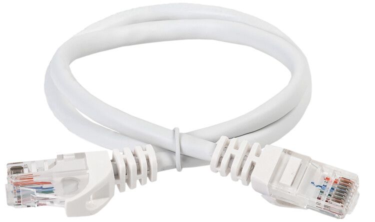 Коммутационный шнур кат. 6 UTP PVC 1м белый | PC08-C6U-1M ITK IEK