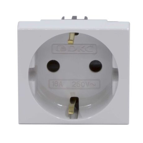 Розетка 1-м 2мод. Viva 16А IP20 2P+E с заземл. защ. шторки сер. DKC 45025 ДКС