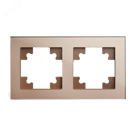 Рамка горизонтальная 2-местная, серия Катрин, GFR00-7002-02, шампань | 39528 STEKKER FERON