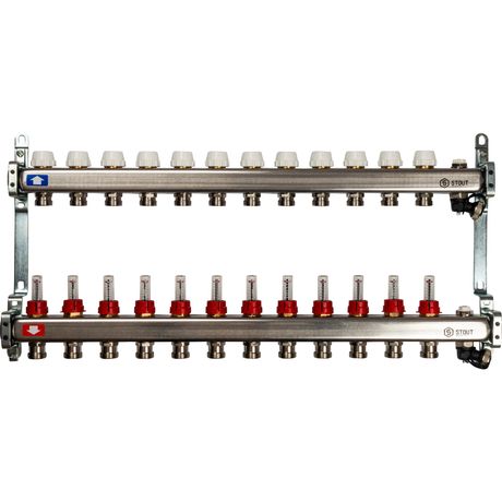 Коллекторная группа из нержавеющей стали 1' на 12 выходов со встроенными расходомерами - SMS-0927-000012 STOUT RG008Q1TNNLRE4