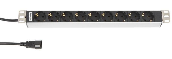 Блок розеток SHT19-9SH-2.5IECд. 19" шк., горизонт., 9 Schuko(10A), 230В, 482.6x44.4x44.4мм(ДхШхВ) | 29231 Hyperline