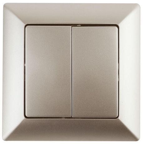 Выключатель двойной, 10А-250В, СУ, Solo, 4-104-04 шампань (10/200/2400) | Б0043287 Intro ЭРА