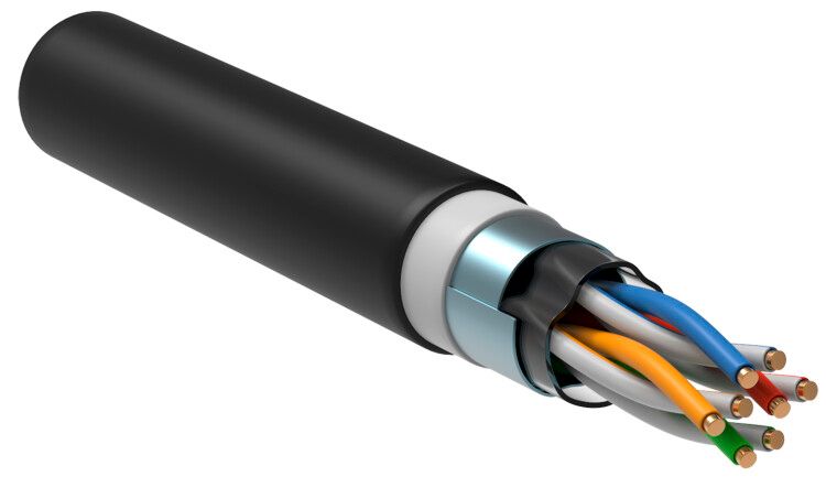 Кабель витая пара U/UTP кат.5E 4х2х24AWG solid LSZH/LDPE черн. (уп.305м) ITK LC3-C5E04-189 IEK