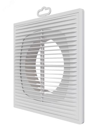 Решетка вентиляционная приточно-вытяжная, из ABS пластика 208х208 с фланцем D125 - 2121П12Ф ЭРА 225