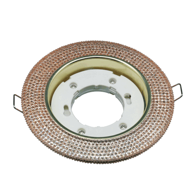 Светильник встраиваемый GX53R-crystal R43L под лампу GX53 с подсветкой 230B Светло-Золотистый/ Золото | 4690612016207 IN HOME