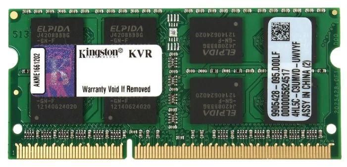 Память оперативная KVR16S11/8WP 8GB 1600MHz DDR3 Non-ECC CL11 SODIMM (Select Regions ONLY) KINGSTON 1000619877