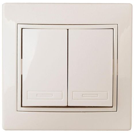 Переключатель Plano 1-107-02 двухклавишный, 10А-250В, IP20, СУ, слоновая кость | Б0053804 Intro ЭРА