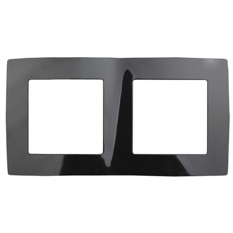 Рамка для розеток и выключателей 2 поста черный пластик ЭРА 12 12-5002-06 - Б0014756