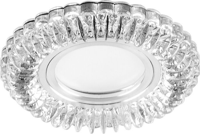 Светильник точечный встраиваемый под лампу, с LED подсветкой CD904 15LED*2835 SMD 4000K, MR16 50W G5.3, прозрачный, хром | 28977 FERON