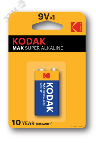 Батарейка Kodak 6LR61-1BL MAX SUPER Alkaline [K9V-1] (10/200/6000) - Б0005130