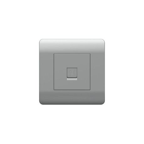 Розетка телефонная 1xRJ11, серебряный(NEW3-E) | 431415 CHINT