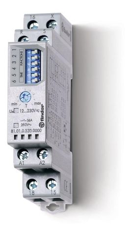 Модульный таймер мультифункциональный (AI, DI, SW, SP, BE, DE, EEb), функции SET, RESET; питание 12…240В АС/DC; 1CO 16A | 810102300000T Finder 81.01.0.230.0000T