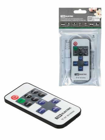 Контроллер для светодиодных лент и модулей MONO-RF-12В-6A-72Вт-IP20, 1 канал, пульт 11 кнопок | SQ0331-0527 TDM