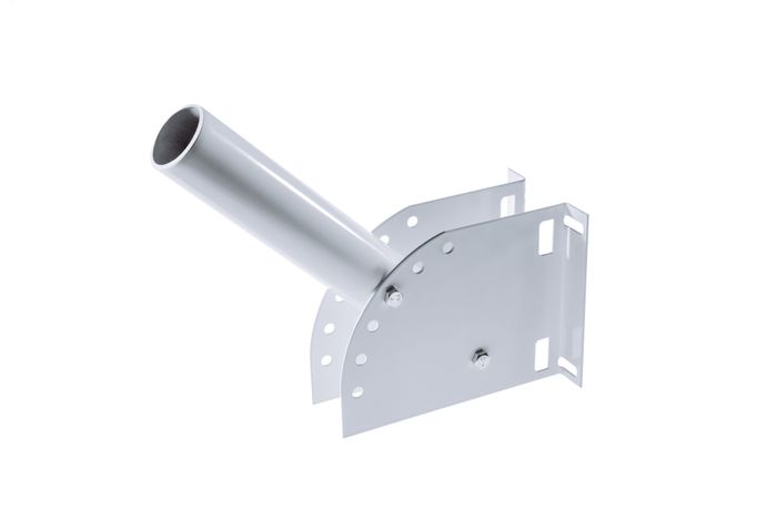 Кронштейн настенный и на столб монтажной лентой регулируемый угол наклона диаметр трубы 40мм белый для уличного светильника - 00031 Техник КР-2