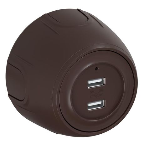 Розетка USB двойная Rotondo, с подсветкой, цвет коричневый - 7700898 ССТ