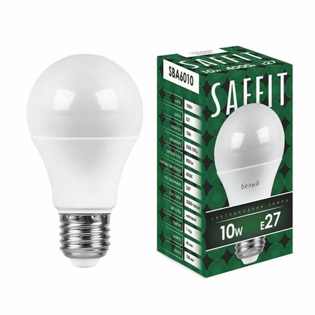 Лампа светодиодная SBA6010 10W 4000K 230V E27 A60 | 55005 SAFFIT FERON
