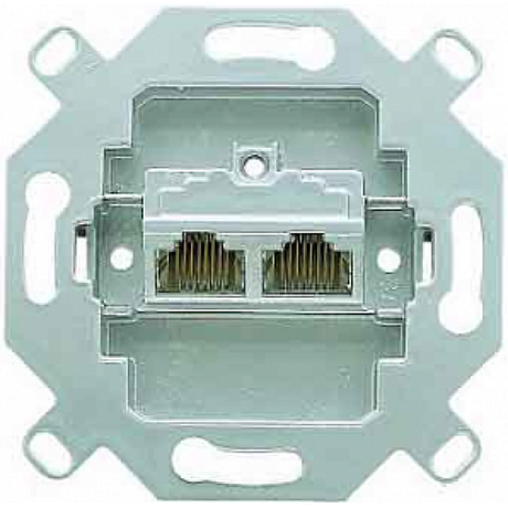 Розетка универсальная телефон/компьютер (RJ45) 2-ная, (экранированная) категория 6 Механизм. - EPUAE8-8UPOK6 JUNG