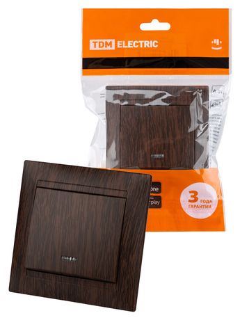 Выключатель 1 кл. с подсветкой 10А венге "Лама" | SQ1815-0404 TDM