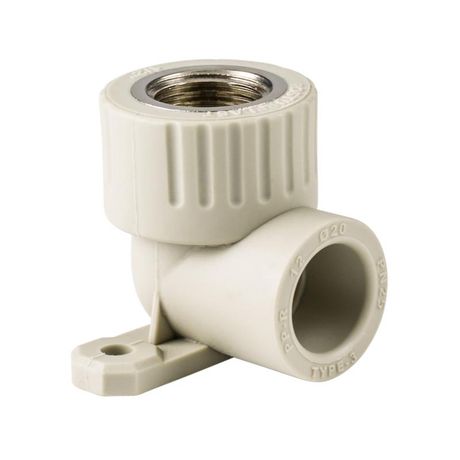 Угольник комбинированный с креплением PPR внутр. резьба 20х3/4 сер. RTP 15917