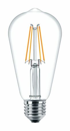 Лампа светодиодная LED 6(70)Вт Е27 2700К ST64 прозрачная винтажная колба филамент - 871869657425600 Philips 929001237408