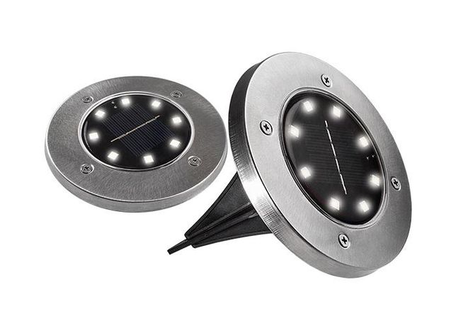 Светильник светодиодный SLR-S12 8SMD грунтовый IP44 корпус нерж. сталь солнечная батарея (уп.2шт) ФАZА 5040984 ФАЗА